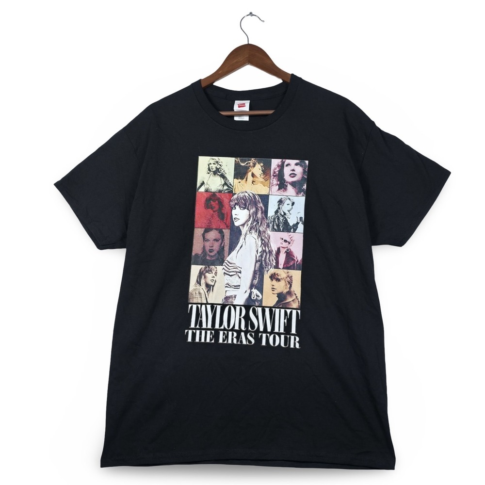 Taylor Swift The Eras Tour Graphic T-Shirt Black Adult Large Hanes Concert Album